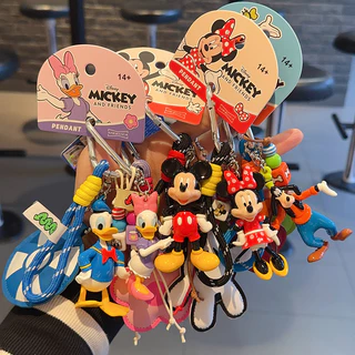 พวงกุญแจถุงมือหนัง Disney MIU ของแท้/การ์ตูน Minnie Mickey จี้ตุ๊กตาของขวัญเล็กๆ