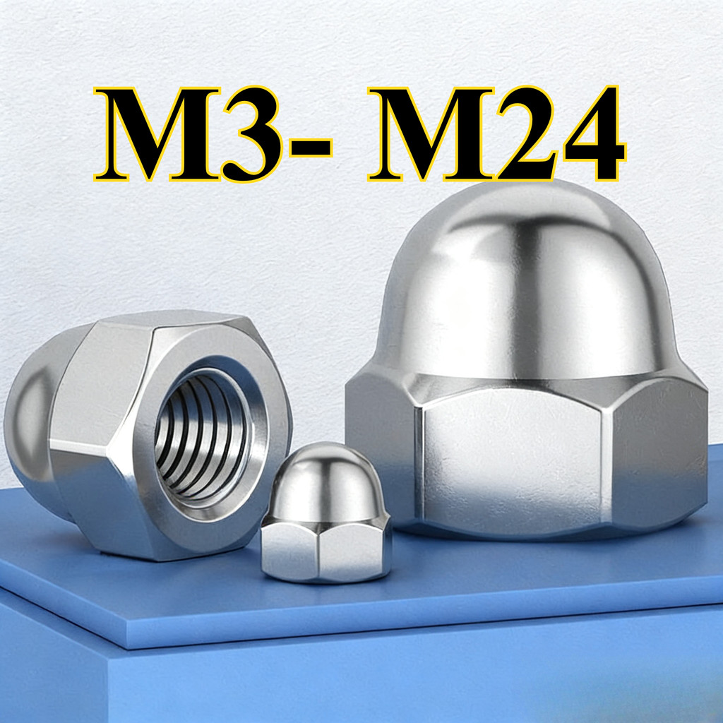 Hexagon Domed Cap Nut // หัวหมวก หัวน็อต "สแตนเลส 304  size M3M4M5M6M8M10M12~ M24(YDD-LD-MB1)