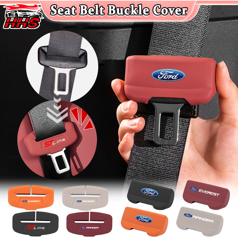 Ford Car Seat Belt Buckle Cover Universal Soft Silicone Safety Anti-Scratch Belt Protector รถอุปกรณ์เสริมสําหรับ Ford Ranger Raptor Everest Focus MK2 MK3 Mustang Escape Fiesta Ecosport