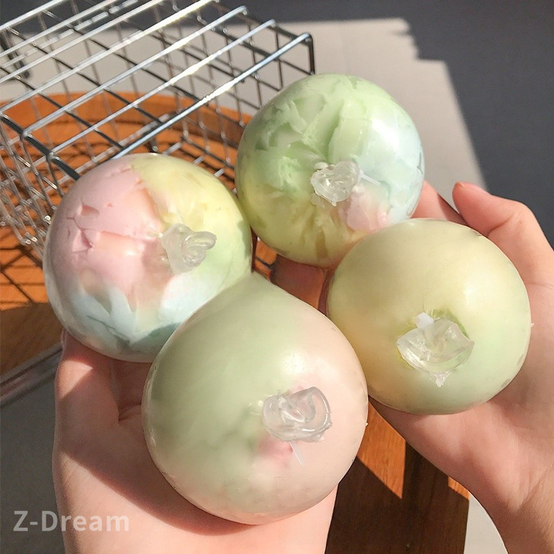 ของเล่นบีบอัดลูกกวาดสีลูกบอล หยิกกรอบ ASMR ฟื้นตัวช้า ทำมือ ของเล่นคลายเครียดสุดๆ