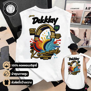 UT shop แขนกุด เสื้อกีฬา oversize ผ้าCotton 100% สบายและนุ่ม หลวม เสื้อแขนกุด 'Colorful dekklay' 3XL