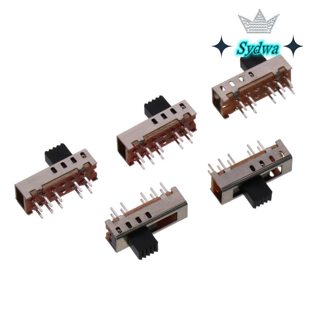 SYDWA 5pcs Micro Slide Switch, SS-24E01 4 ตําแหน่งสลับสวิทช์, 5 มม.สลับ 10P 2P4T แนวตั้ง Micro Switc