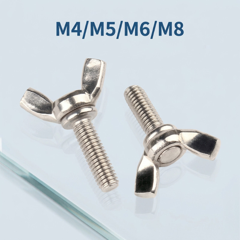 น็อต สกรู หางปลา ปีก ผีเสื้อ สแตนเลส 316 เกลียวมิล หยาบ M4/M5/M6/M8 / Wing Screw SUS316 DIN316 M4/M5