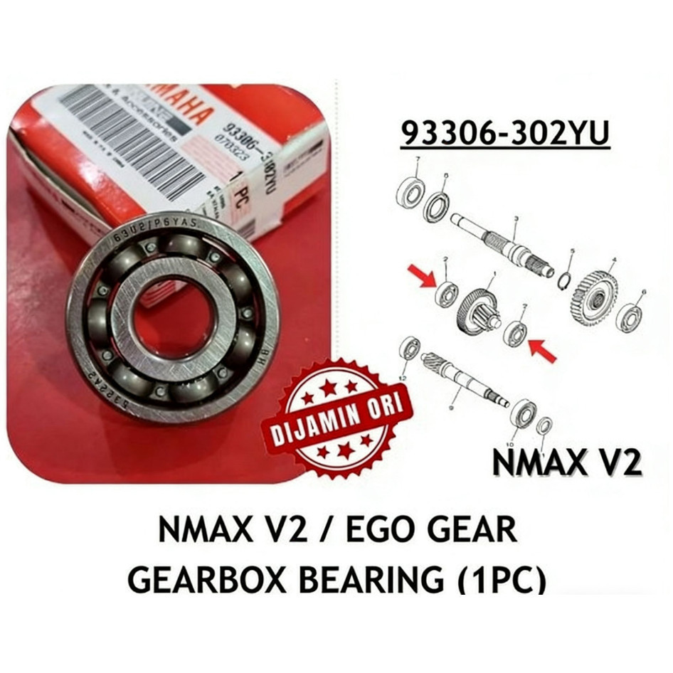* 93306-302YU * NVX155 V1-V3 / NVX V3 SP TURBO / NMAX155 V1-V3 & V3 SP YAMAHA MAIN AXLE COMP BEARING