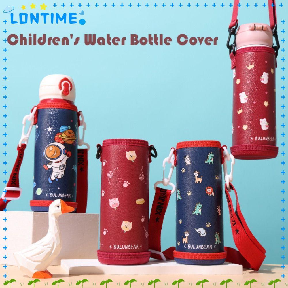 LONTIME Cup Sleeve, กระเป๋าใส่ขวดน้ําหนัง PU มือถือ, ฉนวนกันความร้อนอเนกประสงค์แบบพกพาพร้อมสายคล้องไหล่ถ้วยกระเป๋าขวดน้ํากีฬากลางแจ้ง