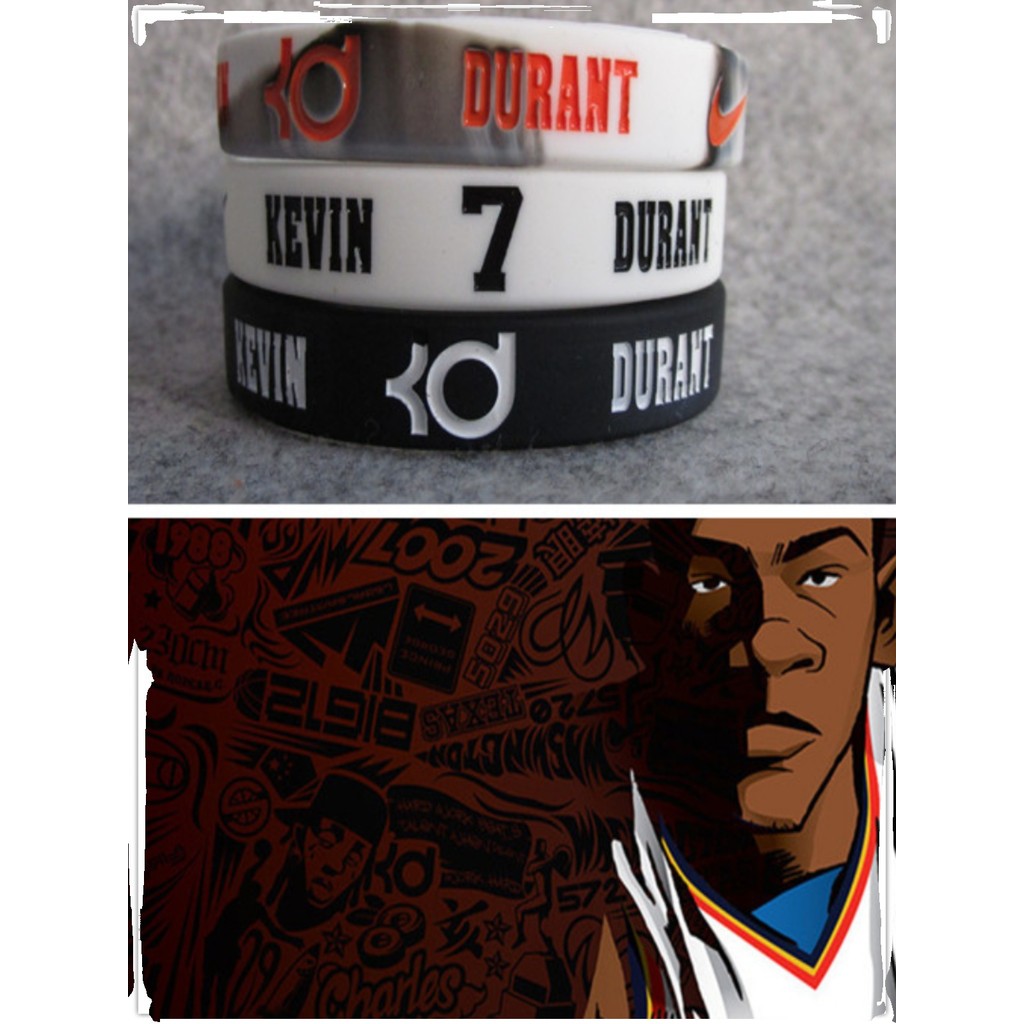 บาสเกตบอลสตาร์ เบอร์ 7 KEVIN DURANT ทน Mark KEVIN DURANT สร้อยข้อมือกีฬาสายรัดข้อมือเรืองแสงพัดลมตกแ