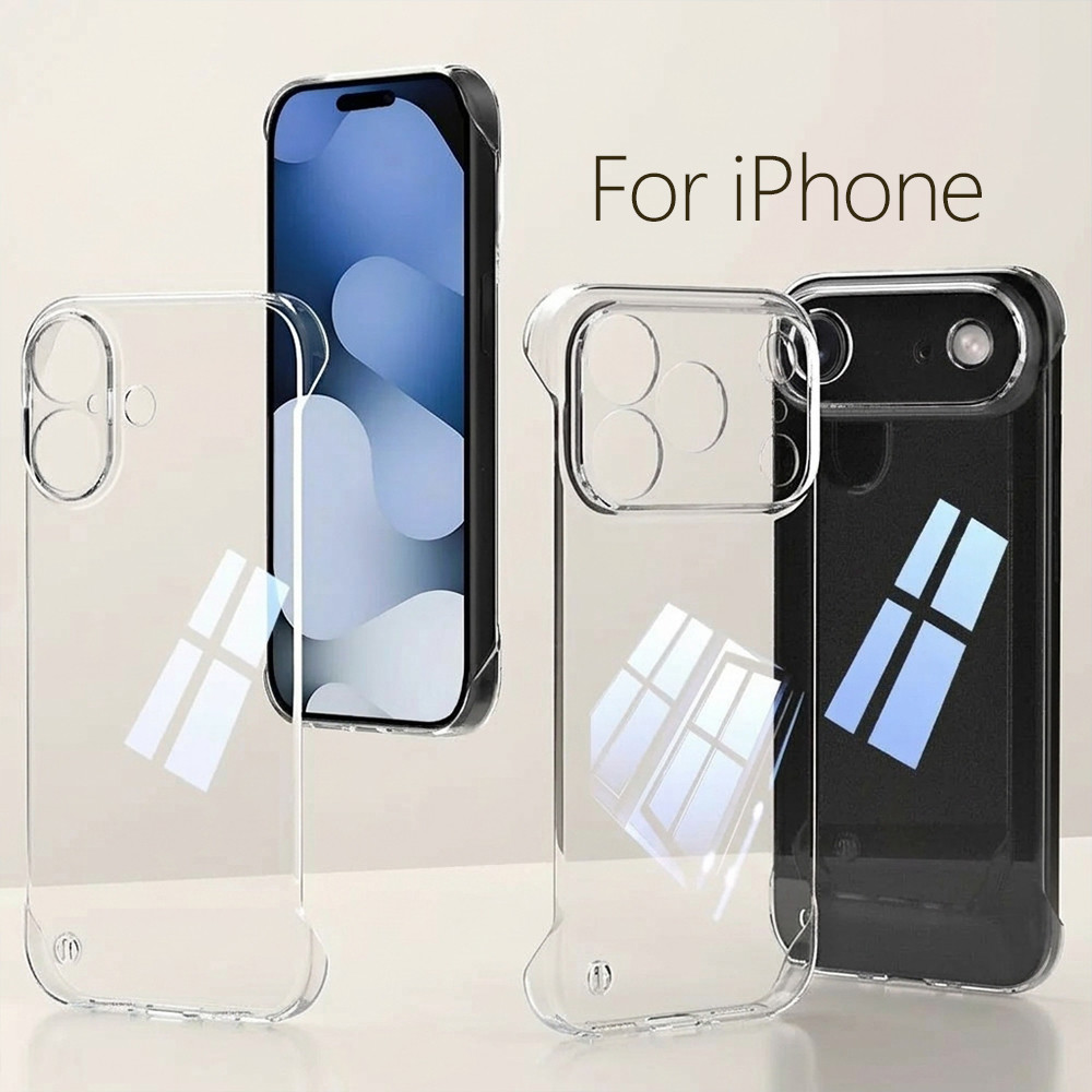 Ultra Thinโปร่งใสFrameless HardสําหรับiPhone air 17 16e