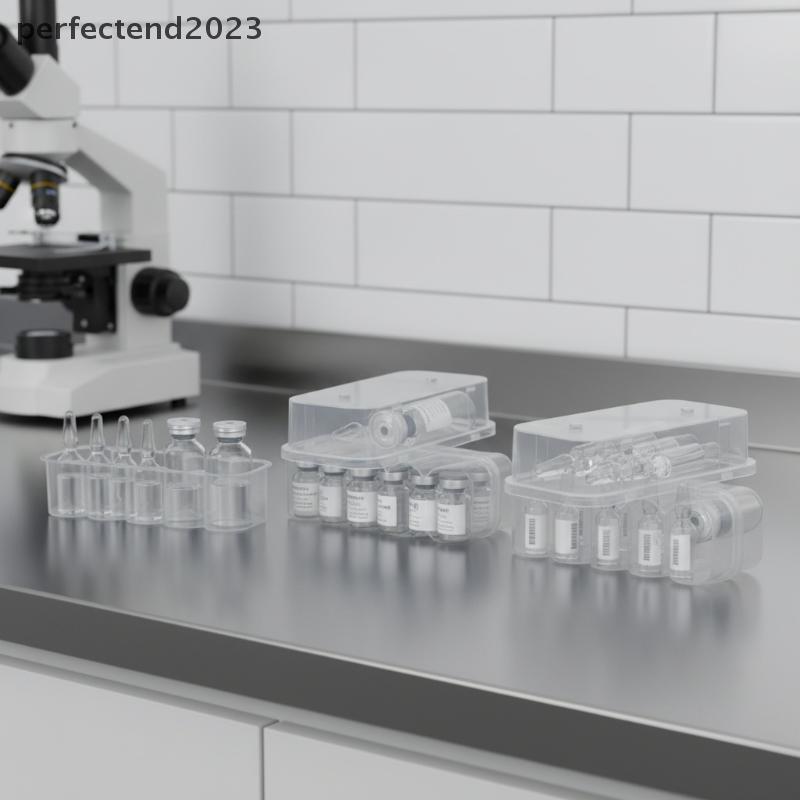 [perfectend] กล่องเก็บของ Microtube พลาสติก Staable 3ML 2/4/6/24-Slot Vial Storage Case Clear Freeze