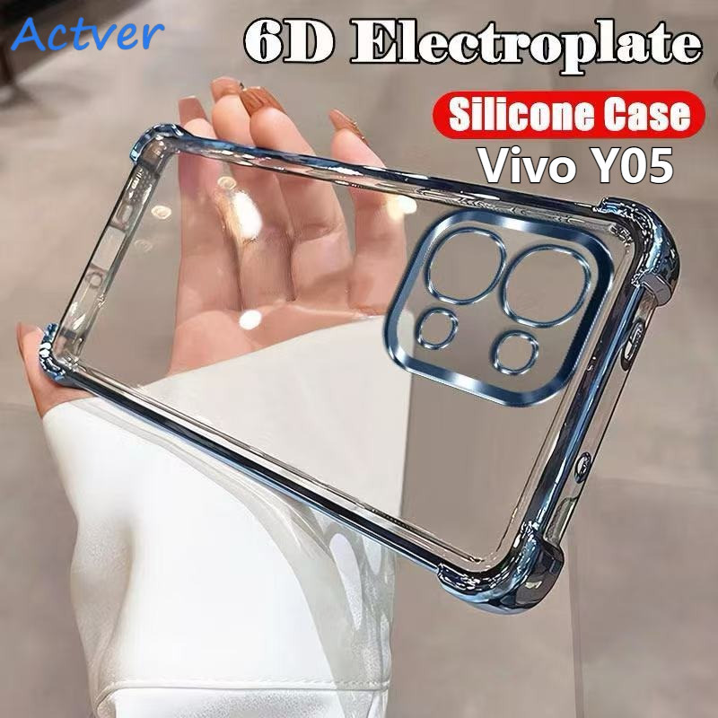 ⚡️ส่งจากไทย⚡️01เคสใส กันกระแทก สำหรับ สำหรับ Vivo Y05 Y11D Y04 Y29 Y29S ขอบสี Case TPU กันเลนส์กล้อง ราคา ถูกที่สุด ดีลบีเคเค รูปภาพหลัก
