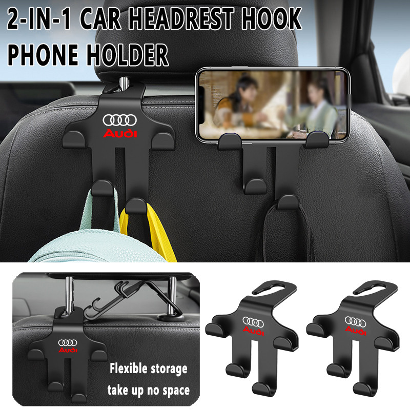 Audi Car Seat ที่วางโทรศัพท์ Creative Hook Car Headrest Storage Hook รถอุปกรณ์เสริม,สําหรับ Audi A3 