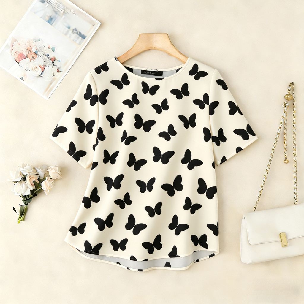 เสื้อเชิ้ตแขนสั้นดีไซน์ใหม่สำหรับผู้หญิง ใส่สบาย ระบายอากาศดี