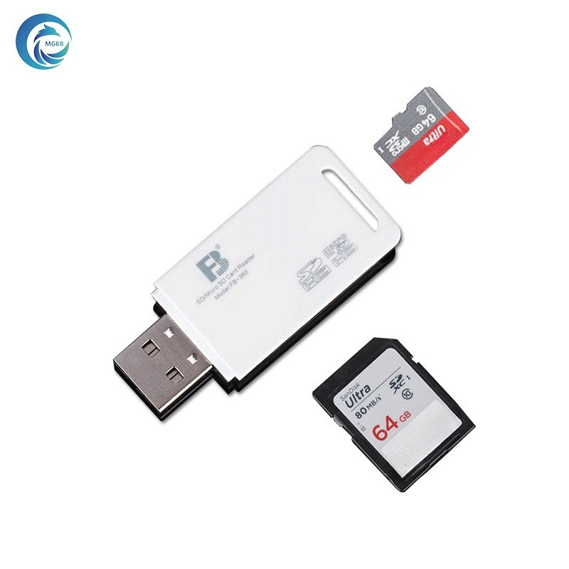 MGBB การ์ดรีดเดอร์ USB3.0 USB2.0  2 in 1 TF / SD ขนาดเล็ก 2-in-1 Card Reader รองรับ TF Card และ SD Card