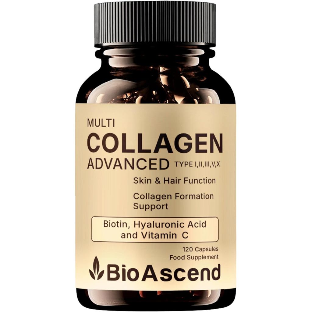 Multi Collagen Advanced - คอลลาเจนชนิด I, II, III, V และ X กับไบโอติน, กรดไฮยาลูโรนิก และวิตามินซี -