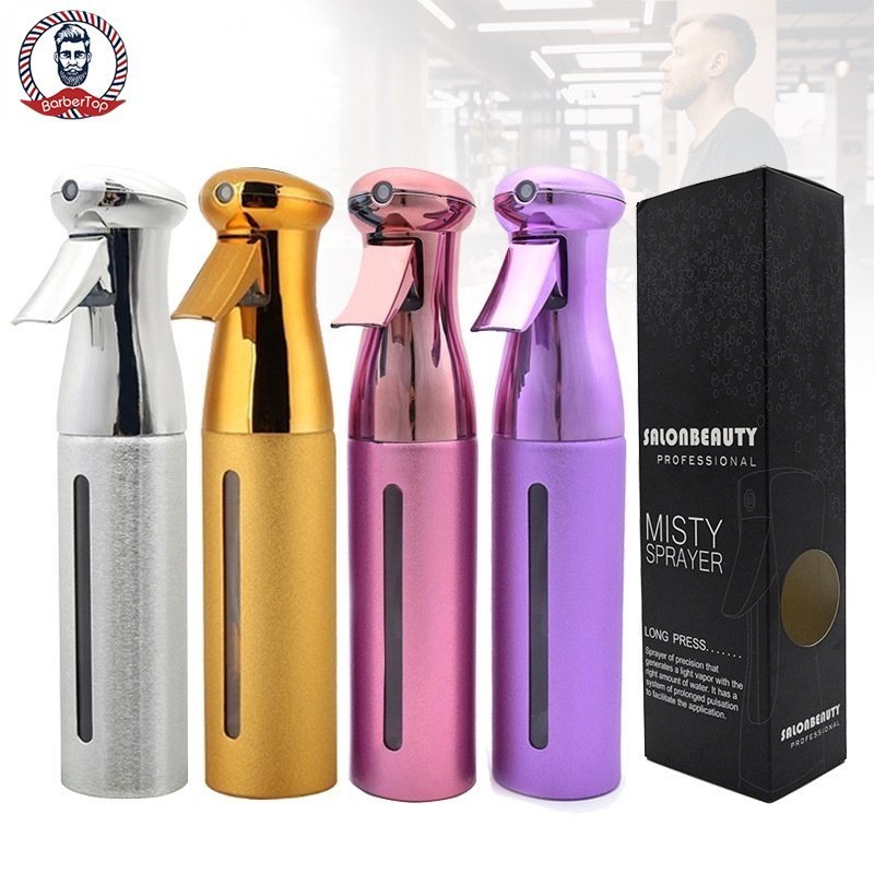 300ML Electroplating Spray Bottle Continuous Spray Pressure Bottle Alcohol Disinfection Salon Barber