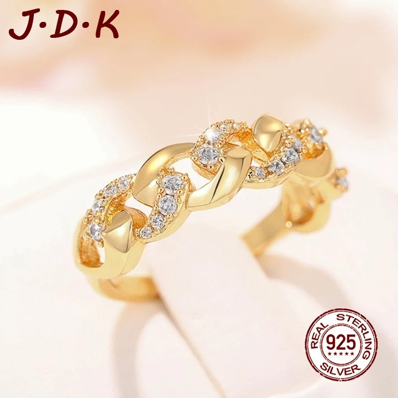 แหวนทอง JDK 18K สําหรับผู้ชายและผู้หญิง