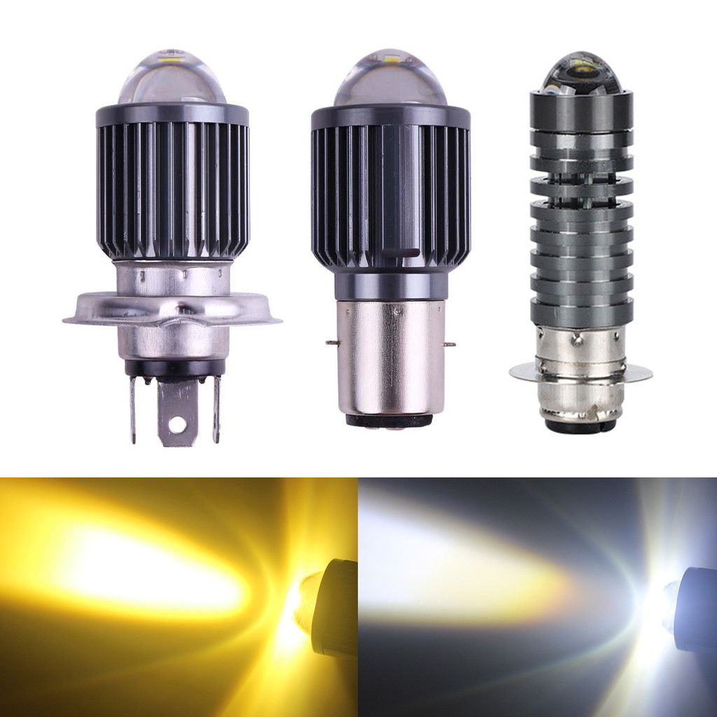 A1 ไฟรถจักรยานยนต์ไฟหน้าไฟดัดแปลง H4 BA20D สีขาวสีเหลืองไฟล่างสูงสปอตไลท์แบบบูรณาการไฟรถจักรยานยนต์ส