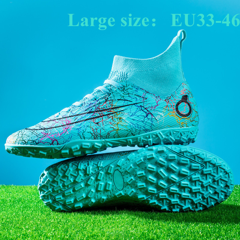 Octopus(EU33-46) Messi Football Shoes Cristiano Ronaldo High-top Football Shoes Large Size Children 