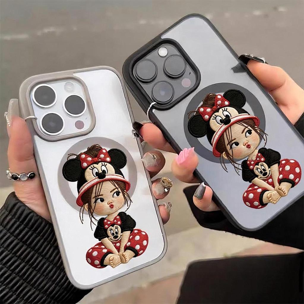 เคสโทรศัพท์ลายเด็กผู้หญิงน่ารัก สำหรับ iPhone 13 Pro/11/12 Pro Max/14/15/16 Plus/17 Air ดีไซน์แม่เหล็กกันกระแทกคุณภาพสูง