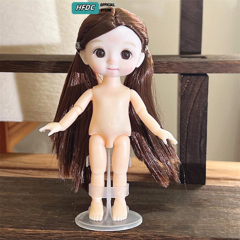 HFDC 1 ชิ้น 16 ซม. ตุ๊กตาแสดงออกที่แตกต่างกัน, น่ารัก 1/8 ตุ๊กตา BJD, 13 ข้อต่อเคลื่อนย้ายได้ตุ๊กตาส