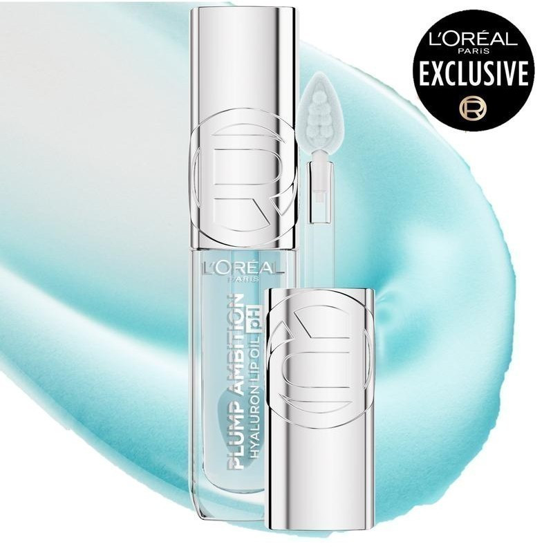 LOREAL Plump Ambition pH Hyaluron Lip Oil, ลิปกลอสเปลี่ยนสีได้, ให้ความชุ่มชื้น 24 ชั่วโมง, สีติดทนน
