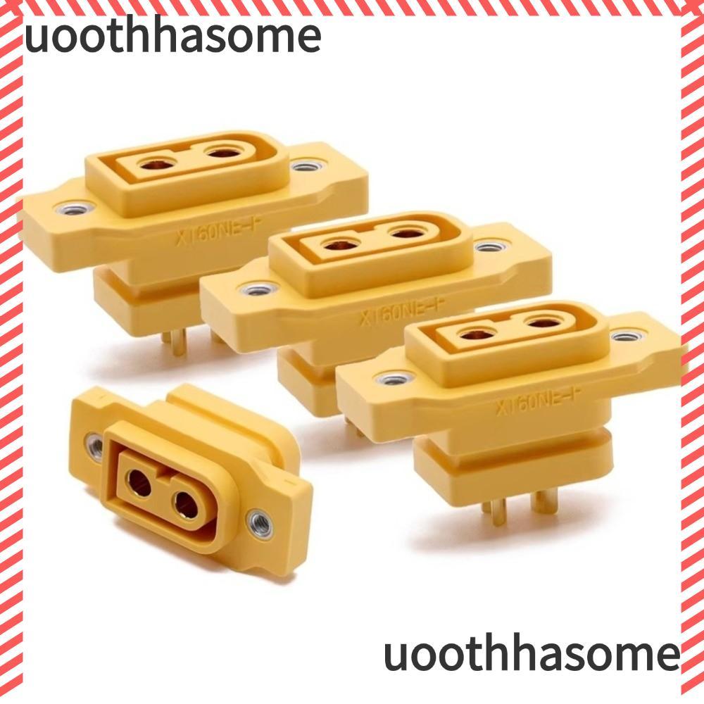UOOTHASOME 5 ชิ้น XT60NE-F ปลั๊ก, ชุบทอง 3.5 มม./4 มม.XT90NE-F Connector, สีดําสีเหลือง DC500V แบตเต