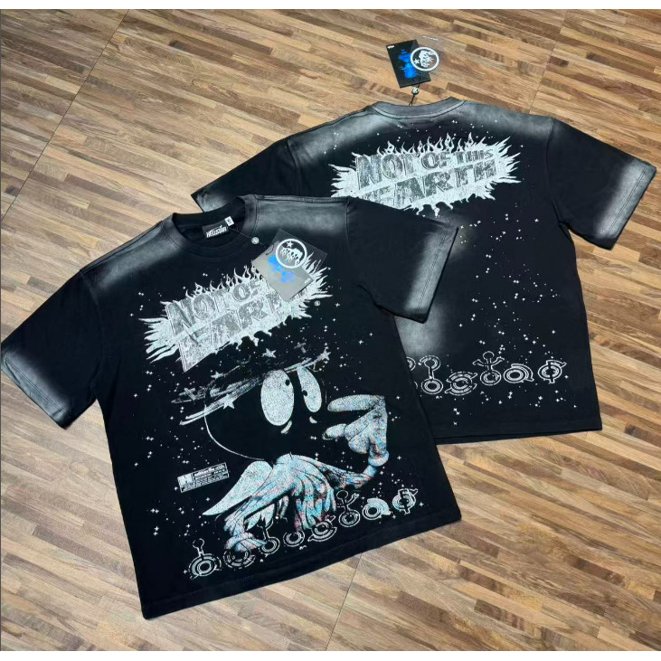 เสื้อยืดผ้าฝ้ายแท้ Hel88ar Hell Star Street Wear