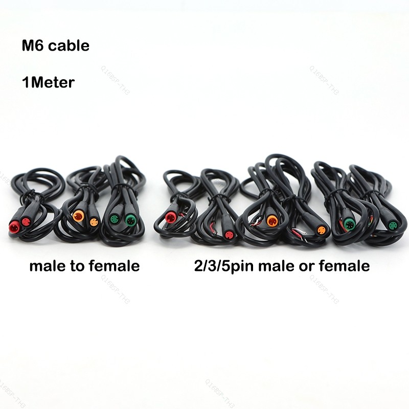 กันน้ํา 6 มม.M6 2/3/5Pin core ชายหญิง Julet ไฟฟ้า ebike ปลั๊กสายไฟเชื่อมต่อสกู๊ตเตอร์เบรคเซ็นเซอร์ 100 ซม.TH16B3