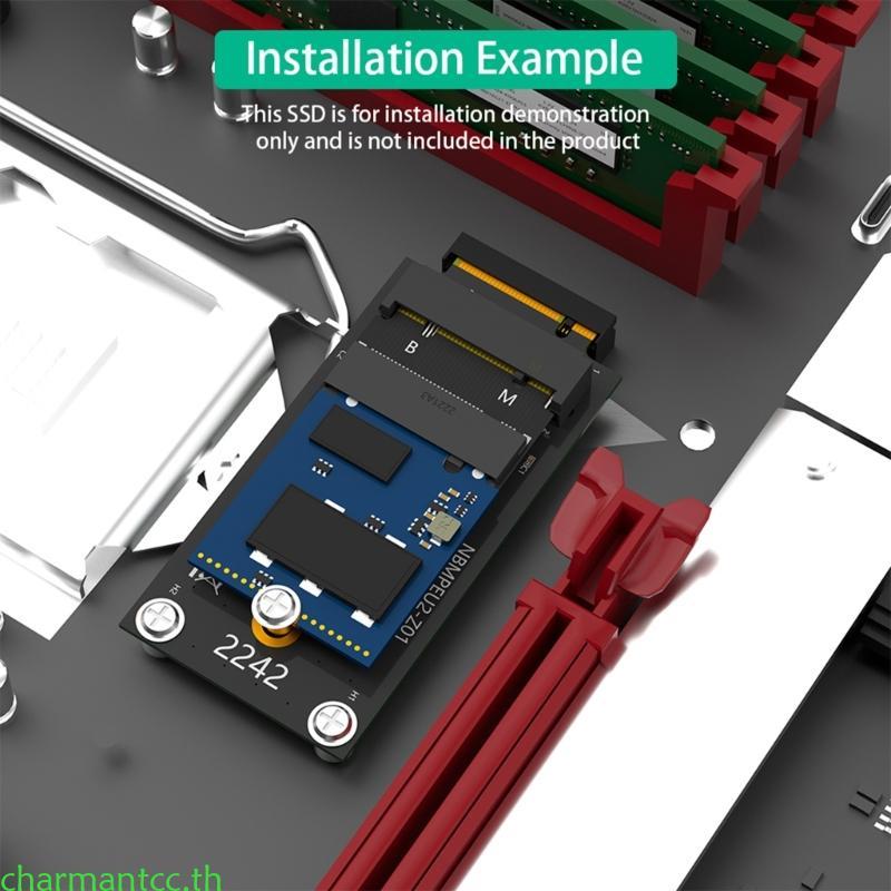 Charmantcc M 2 2230 ถึง 2242 อะแดปเตอร์ B + M Key NVME M-Key 2230 ถึง 2242 การ์ดขยายสําหรับ X270 X28