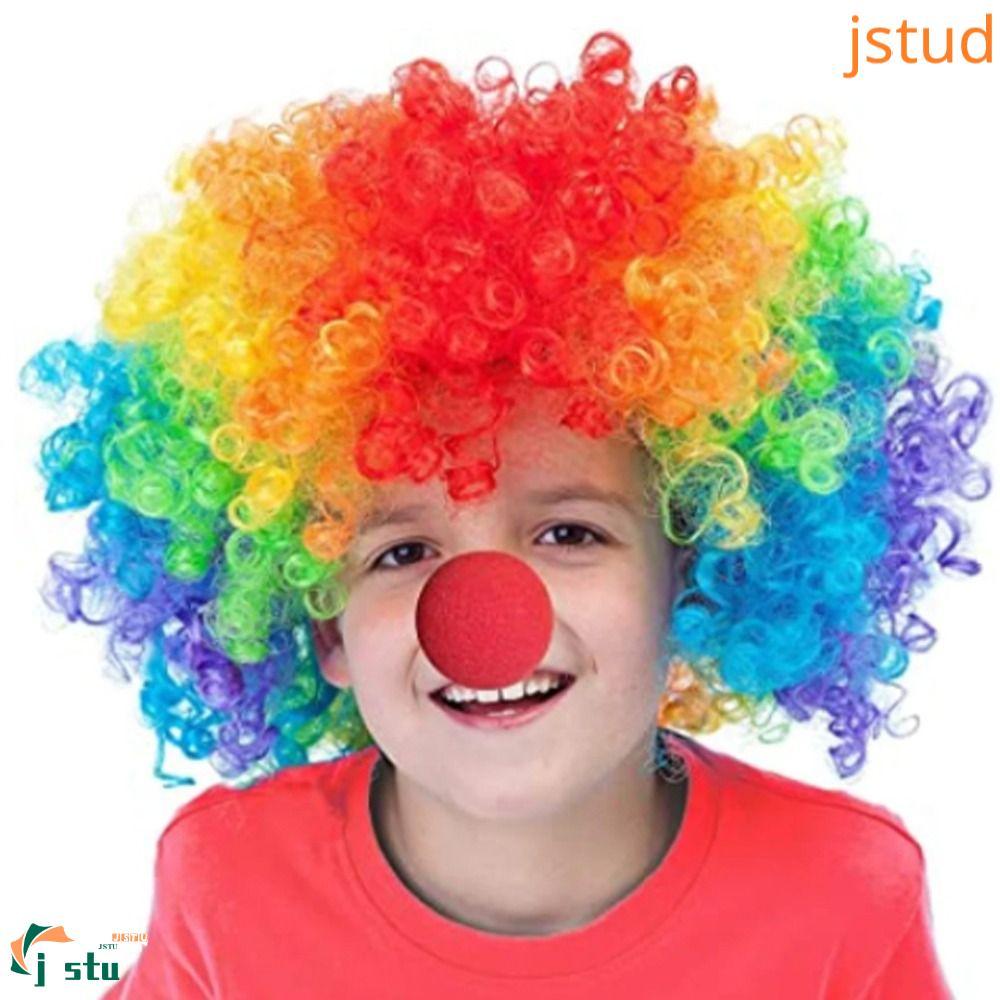 วิกผมสังเคราะห์ Rainbow Afro Curly Edgar เหมาะสำหรับ Fan Football, Clown Props, Halloween, Cosplay แ
