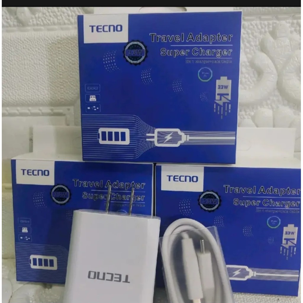 Tecno 33W Fast Charging Travel Charger Super Charger Type-C USB