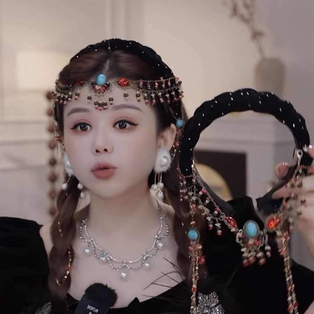 Western Princess แถบคาดศีรษะ Exotic Retro อุปกรณ์เสริมผมสไตล์ชาติพันธุ์กว้างขอบ Handmade East Palace