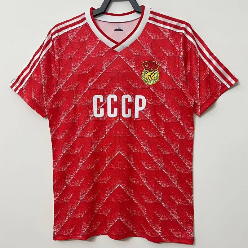 88/89 SL Home Red Retro เสื้อฟุตบอลแขนสั้น S-XXL