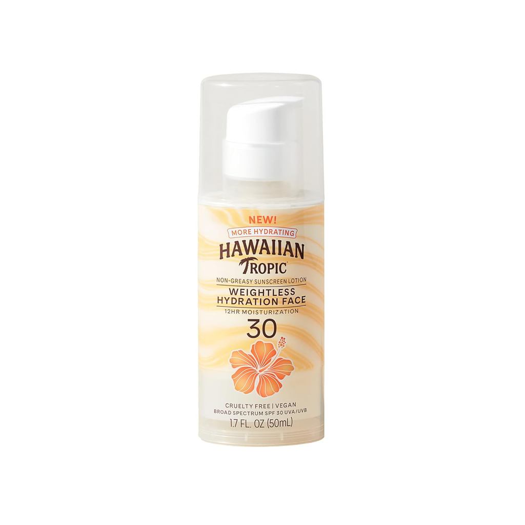 Hawaiian Tropic Weightless Hydration Lotion Sunscreen for Face SPF 30, 1.7oz | โลชั่นกันแดดขนาดพกพา,