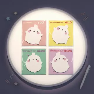 S0238 กระดาษโน๊ต กาวในตัว ลายการ์ตูน Molang 8*8.5ซม. น่ารัก สไตล์เกาหลี เครื่องเขียน Sticky Note