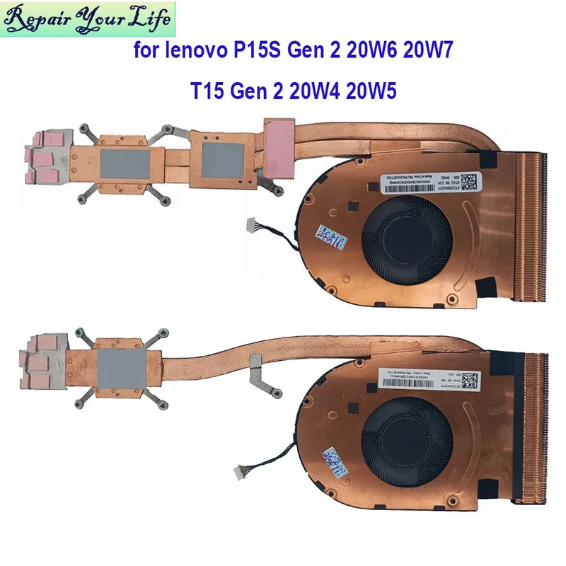 HL แล็ปท็อป CPU Cooler ฮีทซิงค์พัดลมโมดูลสําหรับ Lenovo ThinkPad P15s T15 Gen 2 ความร้อนอ่างล้างจาน 