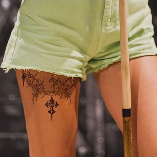 สติกเกอร์รอยสักลายปีกคริสตัลสำหรับสาวเซ็กซี่ ทนน้ำได้นานถึง 15 วัน
