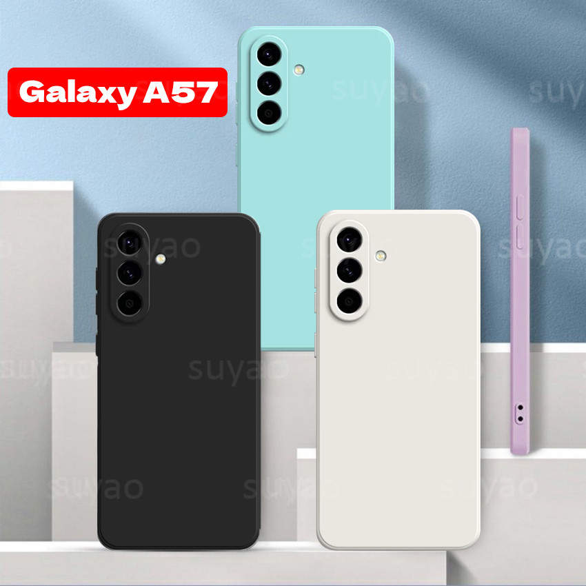 SAMSUNG สําหรับSamsung Galaxy A57 A37 A17 5G 2025 Candyสีคาร์บอนไฟเบอร์ผู้ถือแม่เหล็กเคสโทรศัพท์ปลอกSamsungA17 A56 A36 A26 A16 A06 A07 A55 A35 A25 เกราะกันกระแทกป้องกันปกหลัง