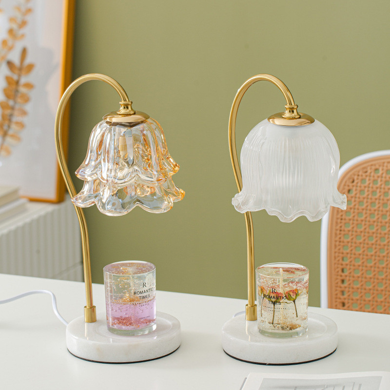 Lily of the Valley Aromatherapy Wax Melting Lamp, Marble Candle Melting Lamp, Vintage Snow White Smo