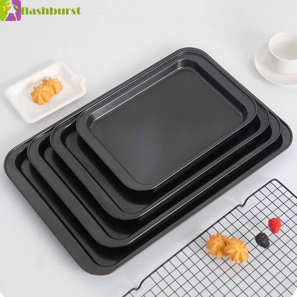 FLASHBURST ถาดอบสี่เหลี่ยม, แผ่นลึก/ตื้น 31/37/42/47 ซม.ถาดอบ,ทําความสะอาดง่าย Non-Stick เหล็กคาร์บอน DIY Baking Loaf PAN เครื่องทําขนมปัง