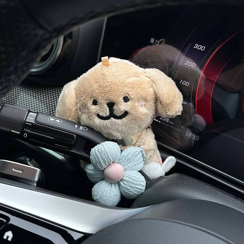 Creative Puppy Car Pregnant Block Gear Doll Car Decoration Car Turn Signal Wiper Doll Car Interior D