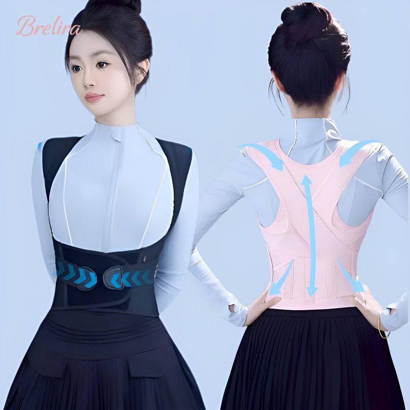 『Brelira』ล่องหน เข็มขัดปรับท่าทาง 22-95KG ป้องกันหลังค่อม เก็บช่วงเอวสนับหลังกระชับสัดส่วน วัสดุระบายอากาศ เข็มขัดพยุงหลัง