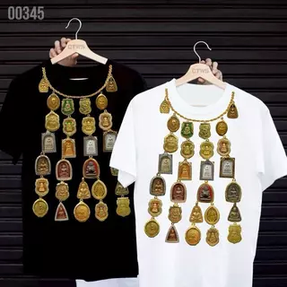 【Heat COD】 เสื้อยืด ผ้าโพลีเอสเตอร์ รวมมิตรพระเครื่อง เสื้อกวนๆ คอกลม ซักไม่หด ไม่ยับไม่ย้วย ไม่หด ไม่ต้องรีด แขนสั้น ใส