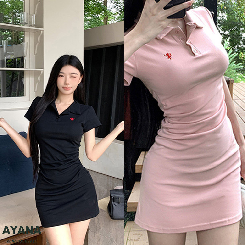 เดรสแขนสั้นผู้หญิง ทรงเข้ารูป สไตล์หวานๆ