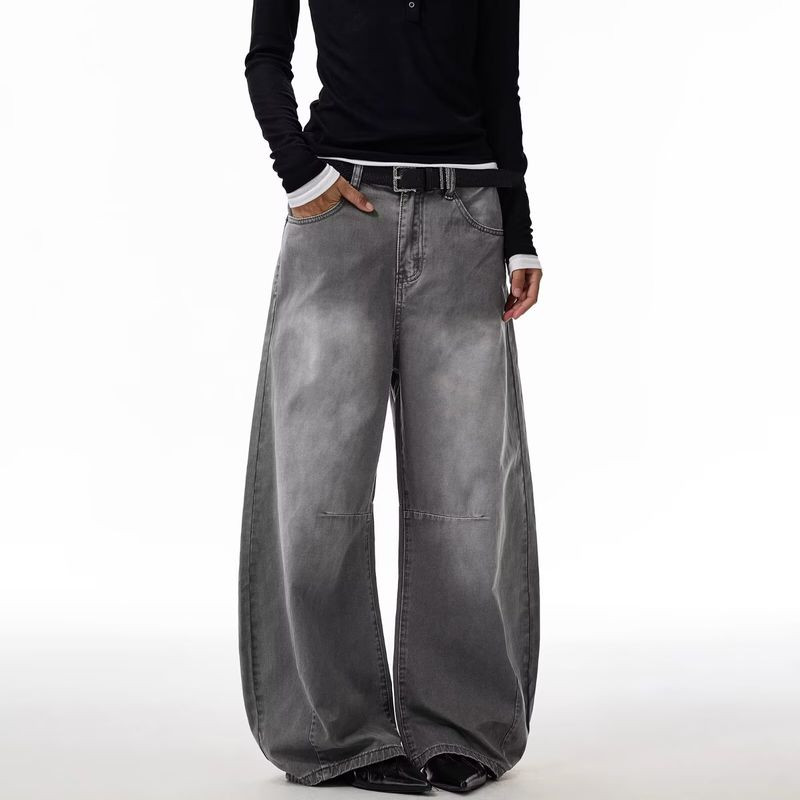 Baolongxin American High Street Style Loose Wide Leg Jeans