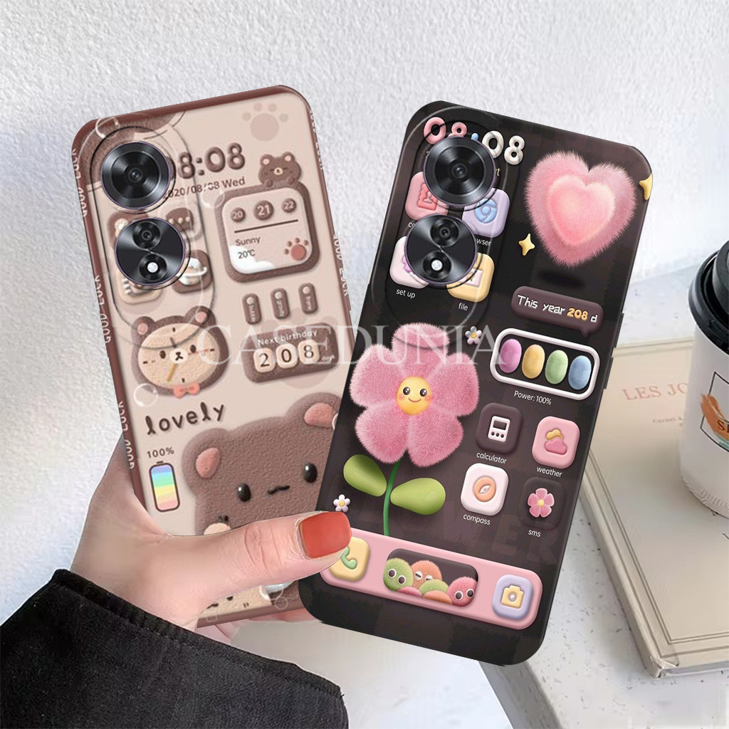 Oppo A60 A78 A58 A18 A38 A17 A98 4g 5g Silicone - เคสแบบยืดหยุ่น - Be4r C0klat Motif - กล้อง Pro - ท