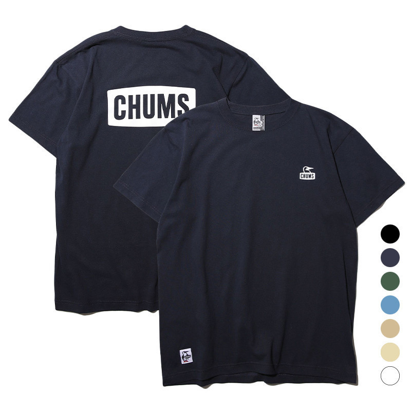 เสื้อยืดเชิ้ต Chums Chacha Bird แบบคูลๆ ทำจากเนื้อผ้าฝ้ายพร้อมสกรีนลายพิมพ์โลโก้ขนาดใหญ่ คอวี แขนสั้น ใส่ง่ายสำหรับทุกวัน