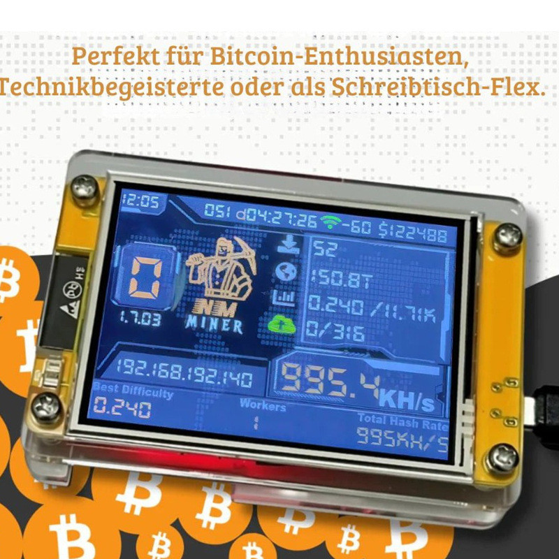 NMminerBTC Lotto Machine SOLOMiner9 ซม.หน้าจอขนาดใหญ่การดําเนินงานอิสระในครัวเรือนเงียบ