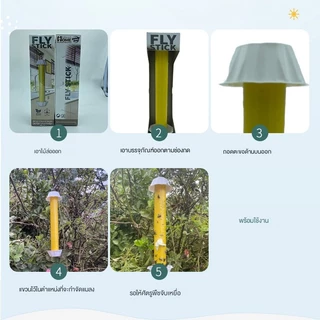 🔥ราคาส่ง🔥ที่ดักเเมลง กาวดักเเมลง แท่งจับแมลงวัน เเมลงหวี่ ยุง 1/3/5 ชิ้น DERMOVE SUPER FLY STICK