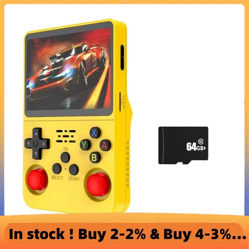 Retro คอนโซลเกมมือถือ R36S 3.5 "หน้าจอ IPS 64GB Dual 3D จอยสติ๊ก 3200 mAh แบตเตอรี่เครื่องเล่นวิดีโอ