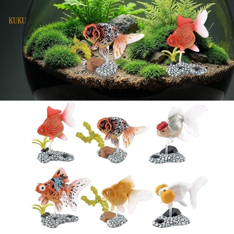KU* Fish Figurines FishTank ตกแต่ง Handmade Garden Figurine
